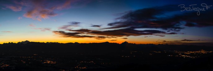 Aube naissante du Mt-Blanc à Annecy