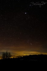 Jupiter et le ciel hivernal au dessus du Mont-Blanc